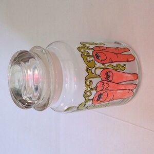 Vintage Anchor Hocking Hildi Anthropomorphic Carrots Glass Canister/Storage